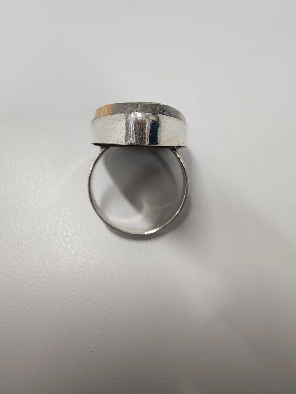 Sz 9 Yellow and Gray Statement Resin Bumble Bee Jasper-look Ring Teardrop Boho
